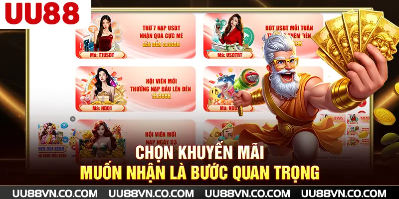 Chọn khuyến mãi muốn nhận là bước quan trọng
